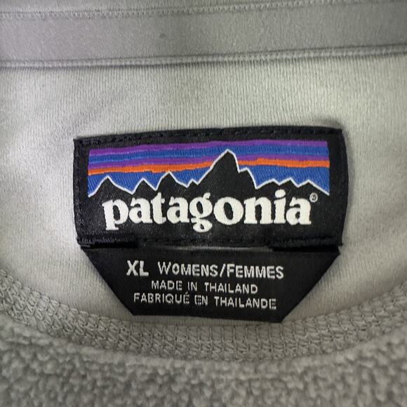 Patagonia‎ Pullover Marsupial Fleece Womens XL Gray Fleece Snap Sweater Jacket - Picture 3 of 8